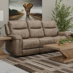 Triplex Power Reclining Living Room Set-Brown