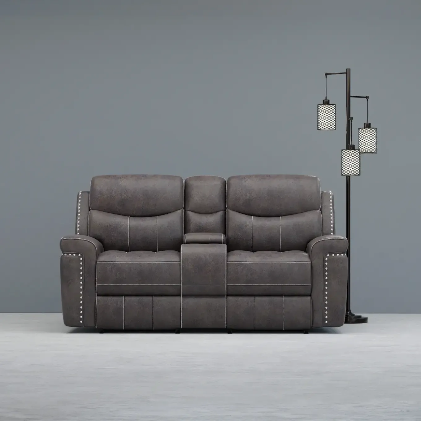 Triplex Reclining Console Loveseat