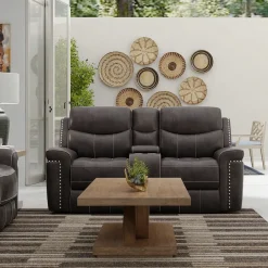 Triplex Reclining Console Loveseat