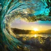 50" Wave Glass Wall Art