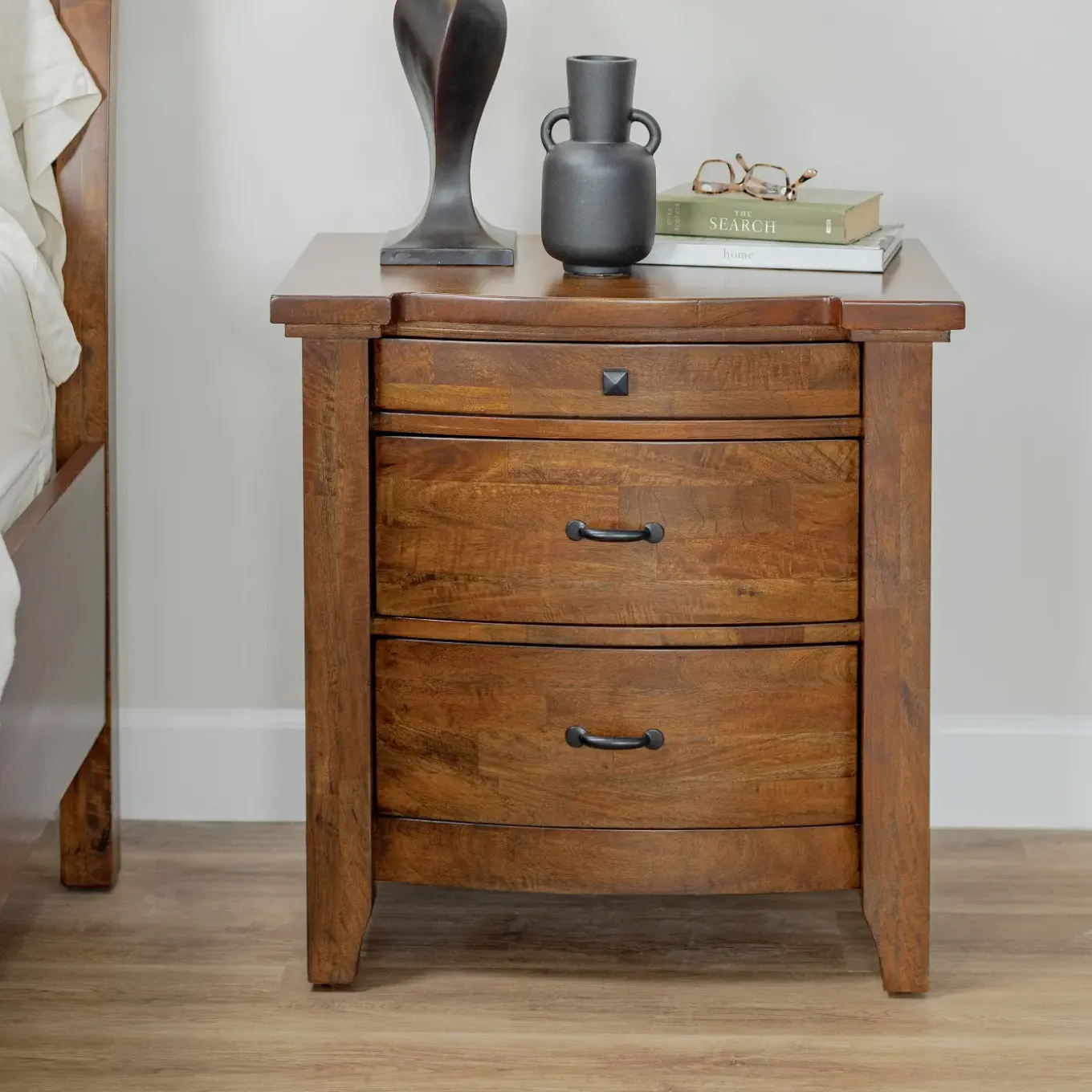 Wisteria Eastern King Storage Sleigh Bed, Dresser, Mirror & Nightstand