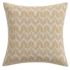 20" Woodblock Leaf Shell Outdoor Pillow