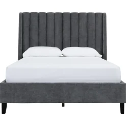 Wren Dark Gray Upholstered Bed