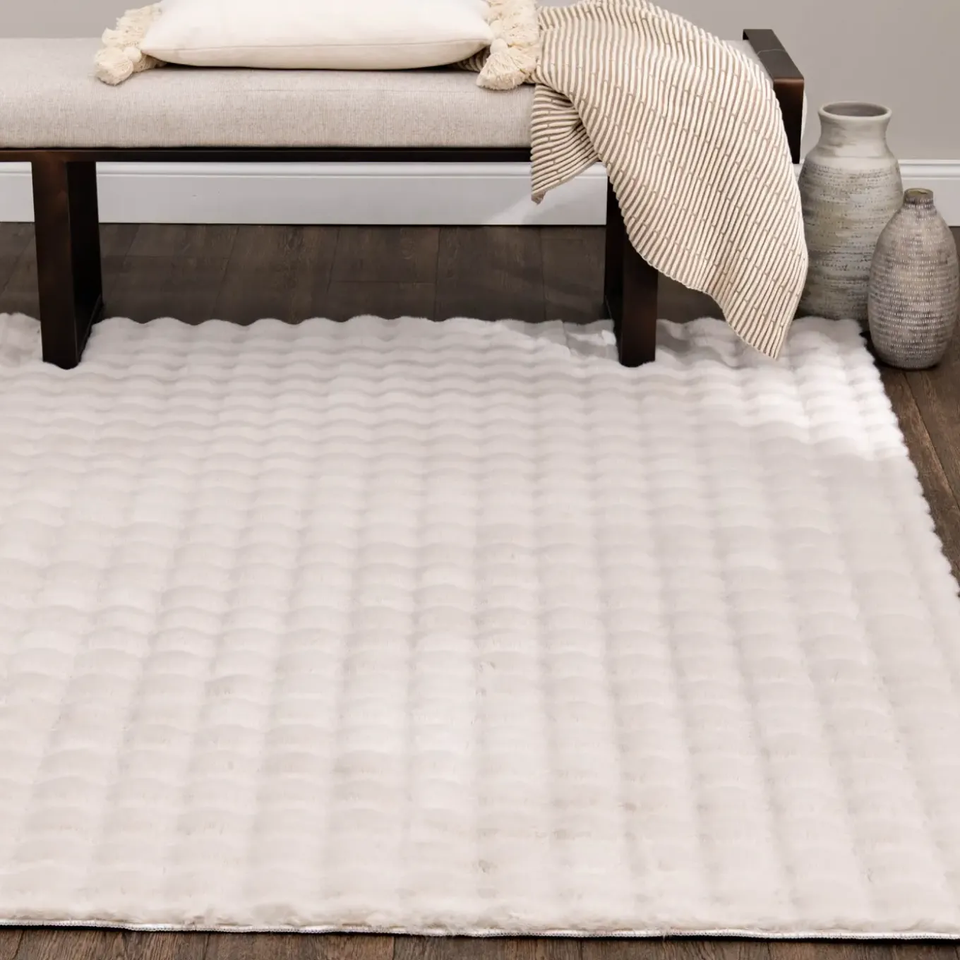 8'x10' Babel Ivory Area Rug with Memory Foam