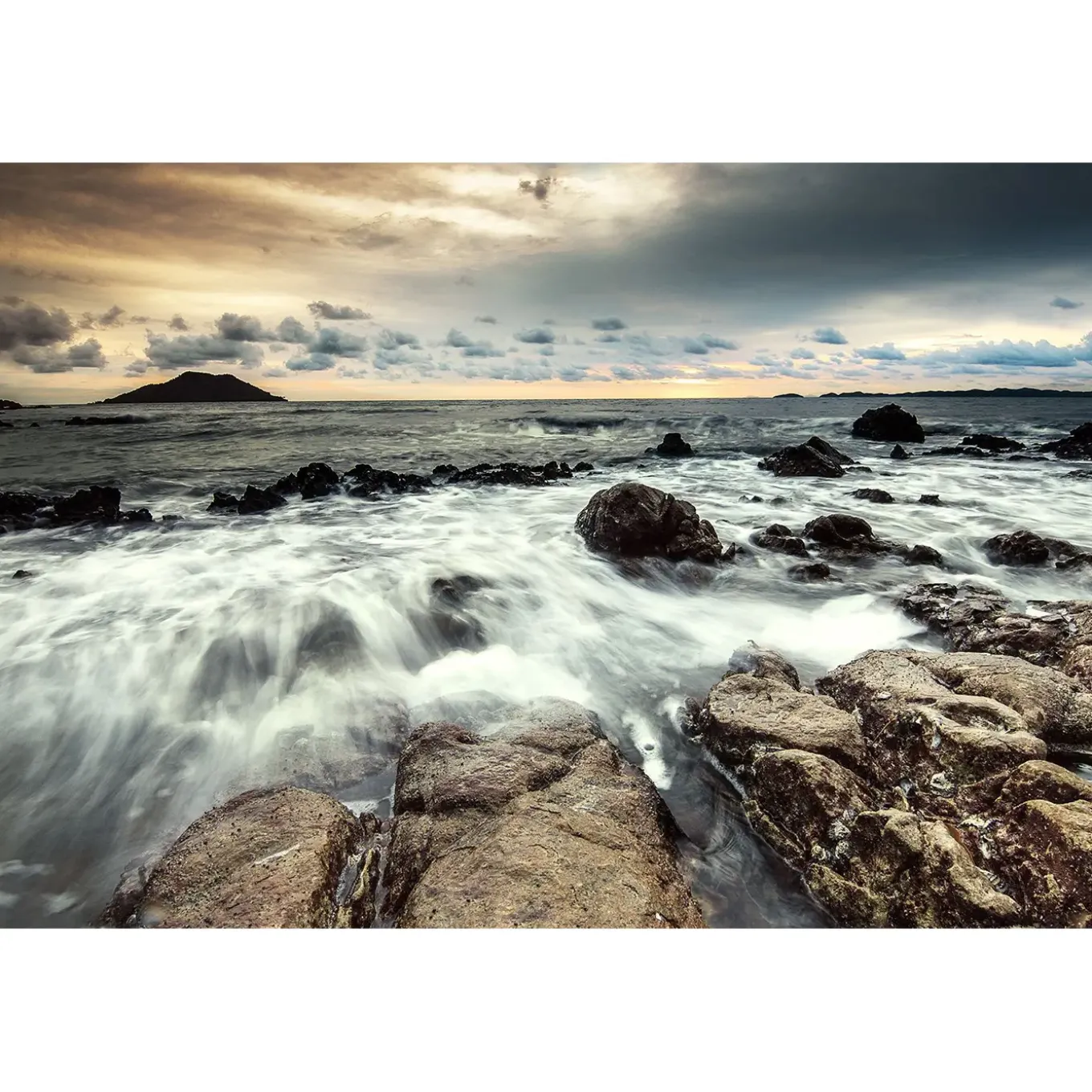 40" x 60" Ocean Rocks Glass Wall Art