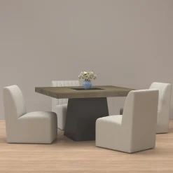 Zander 5pc Dining Set: Table & 4 Upholstered Side Chairs
